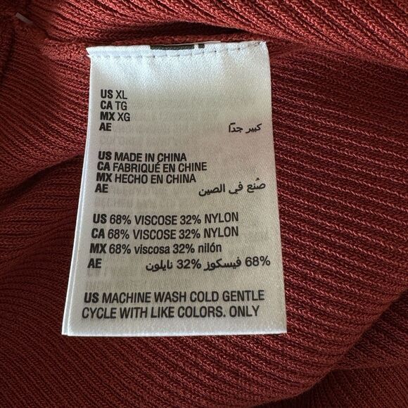 Bar III X-Large Mini Sweater Skirt Stretch Elastic Waist Terra Cotta New - Picture 4 of 5